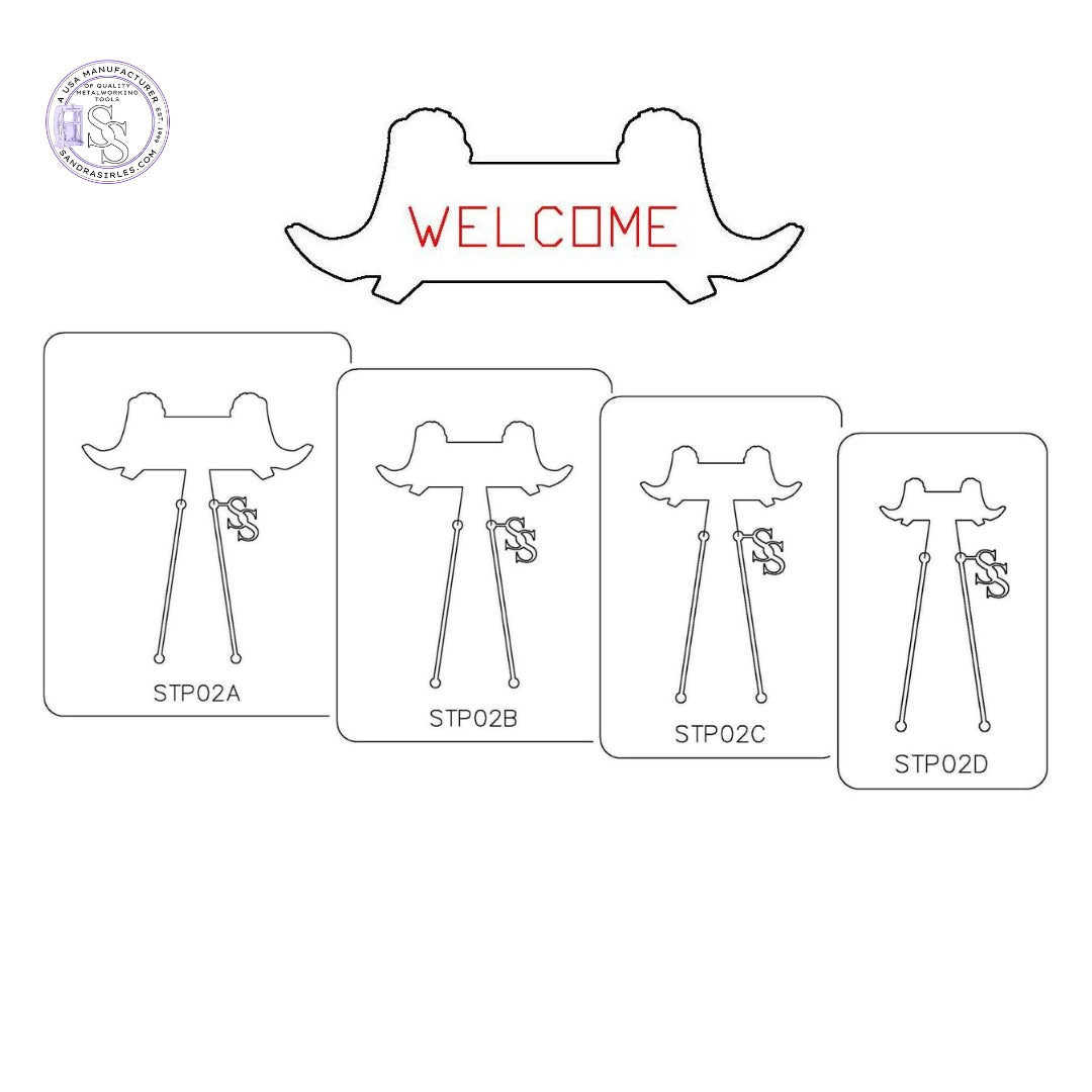 PANCAKE DIE STP02 STAMPING PLAQUE COWBOY BOOTS